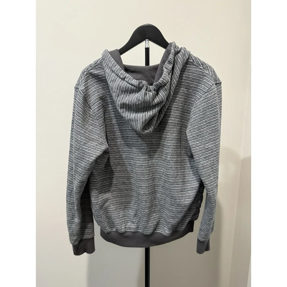 Marc Ecko Cut & Sew Quilted Hoodie Jacket Gray Full Zip Sherpa Lined Size S